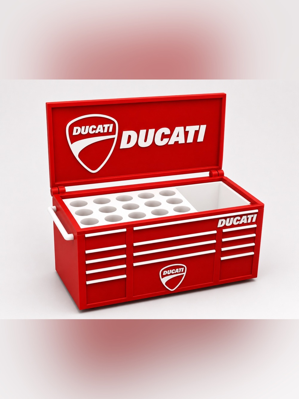 Ducati Mini Toolbox Pen And Trinket Holder Desk Top Organizer
